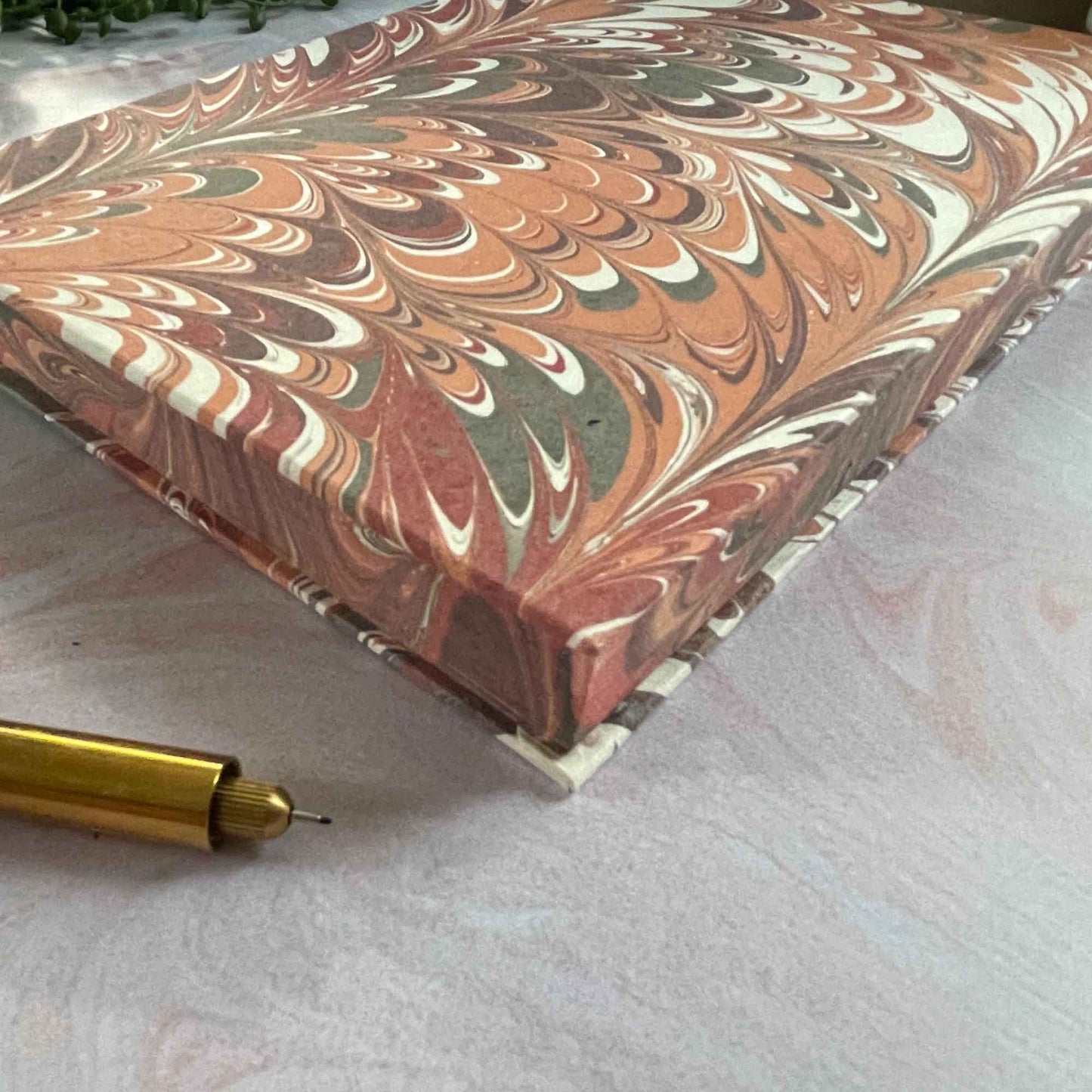 Sunset Notebook | Handmade, Marbled by Hand, FSC Paper
