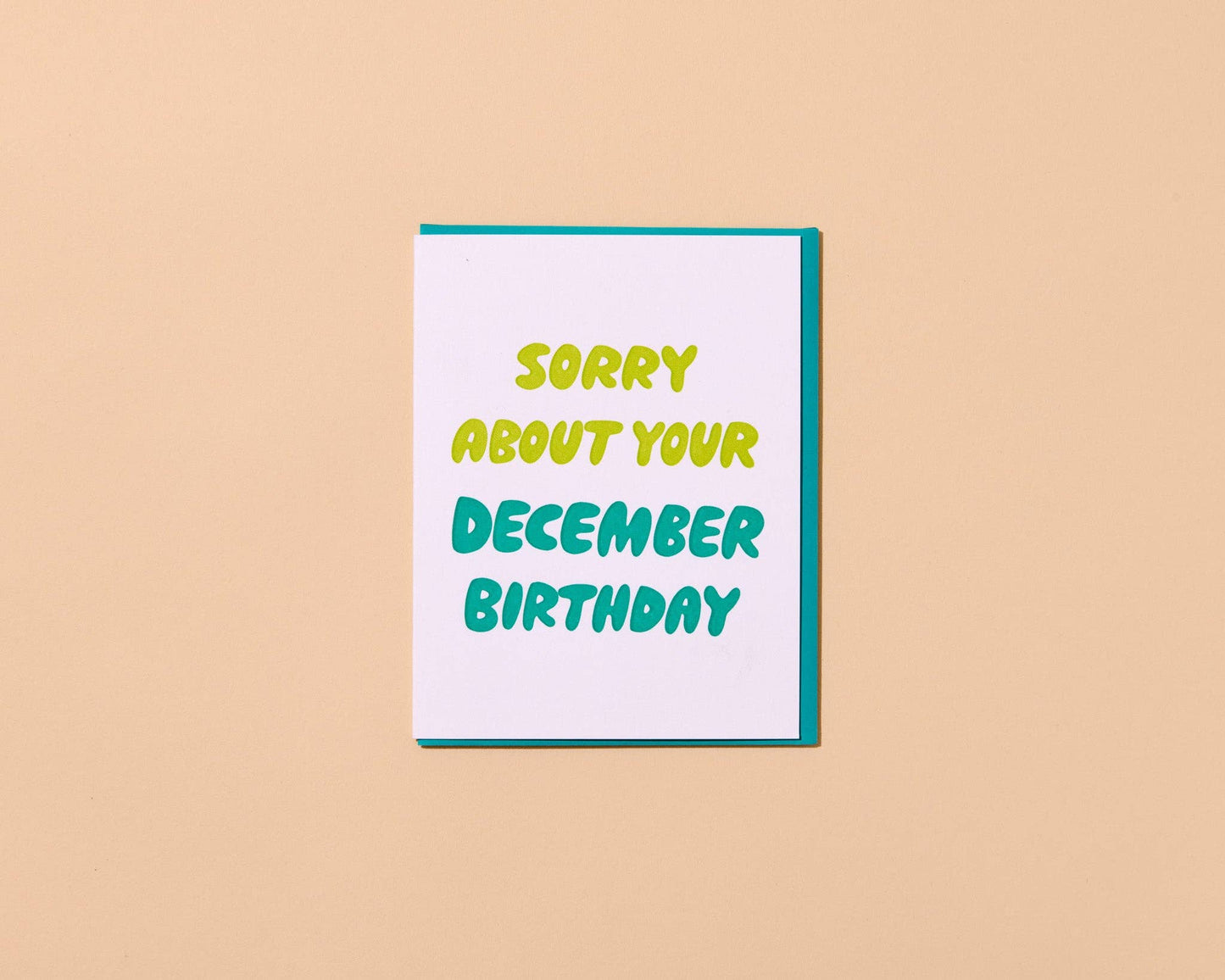 December Birthday Letterpress Funny Birthday Card - Made in USA - Updated Design - Stocking stuffer, Holiday, Gift Guide