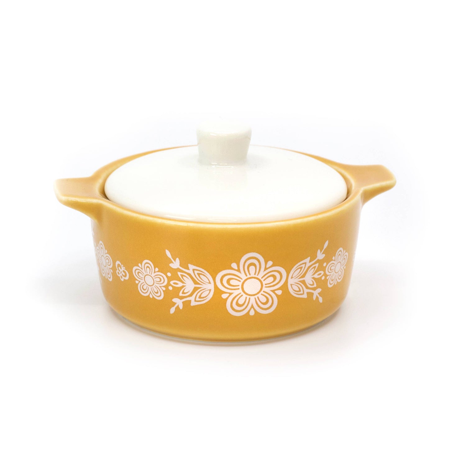 Pyrex-Inspired Butterfly Gold Casserole Ceramic Trinket Box