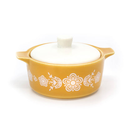 Pyrex-Inspired Butterfly Gold Casserole Ceramic Trinket Box