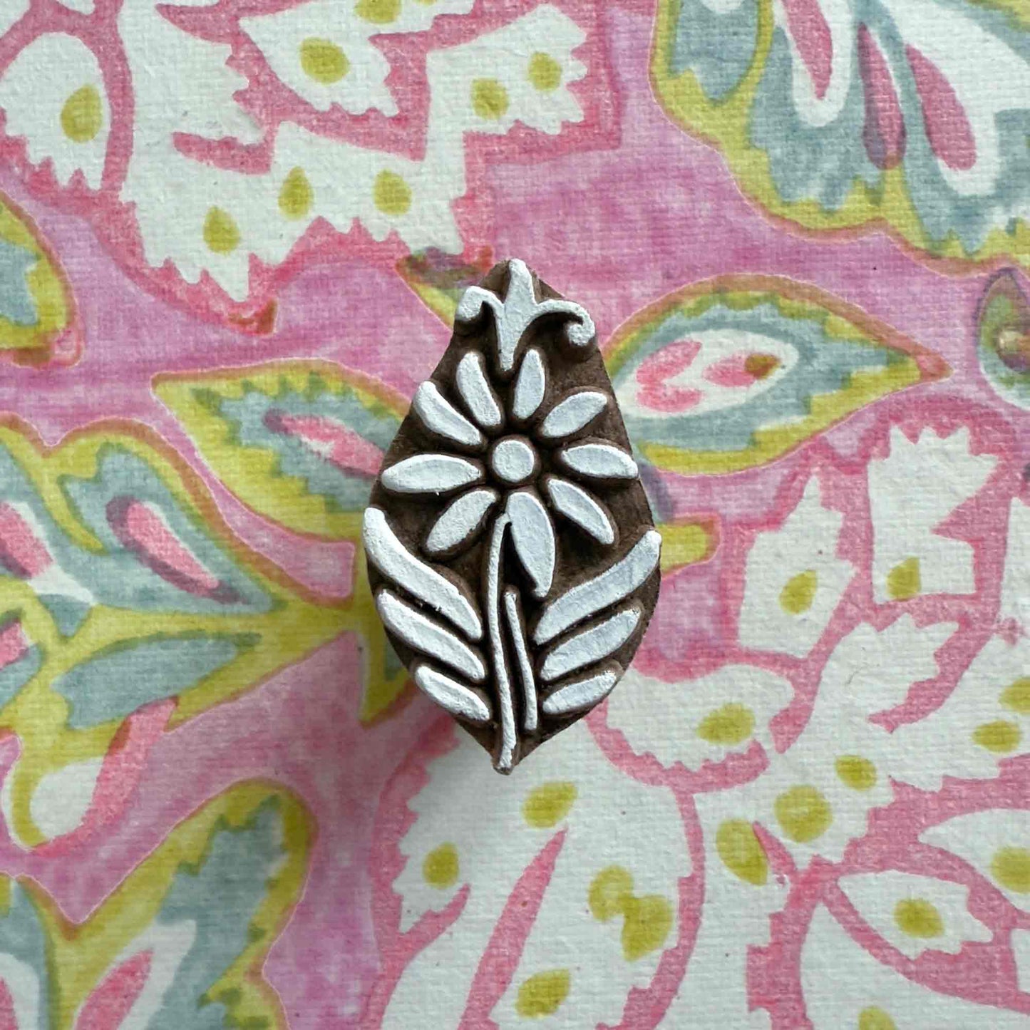 Spring Bloom - Indian Wood Block Stamp | Small Flower Design