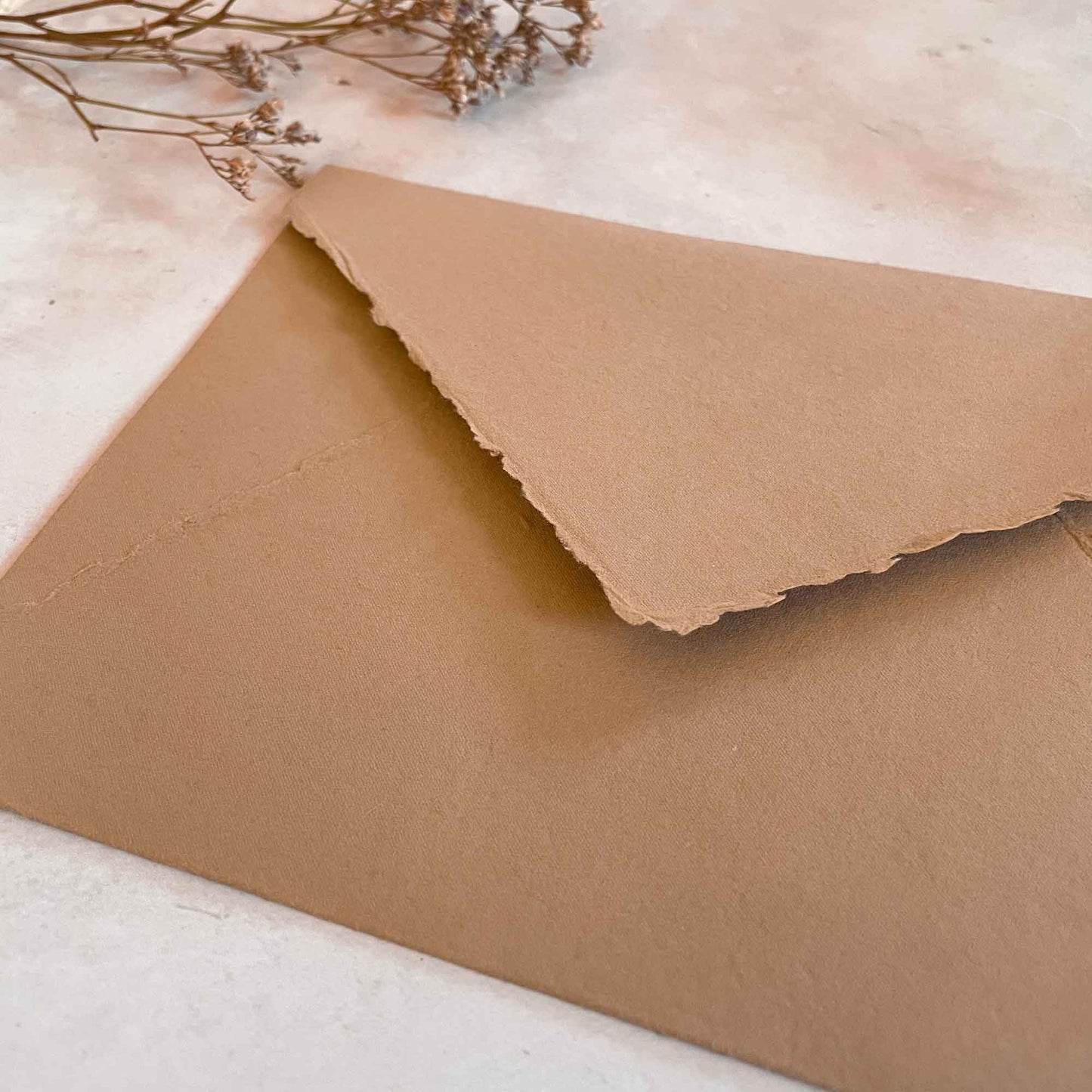 Clay Handmade Paper Envelope (vegan) | Recycled Cotton Rag