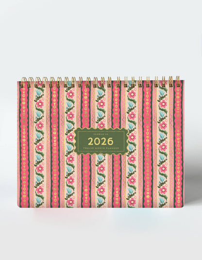 2026 Desktop Planner, Block Print Stripe