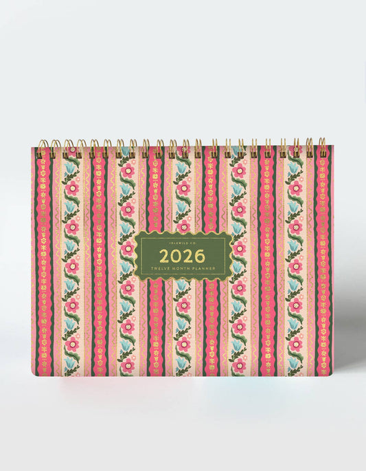 2026 Desktop Planner, Block Print Stripe