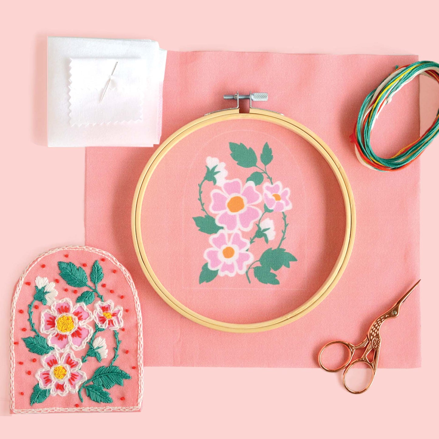 DIY Kit: Roses Embroidery Patch Kit