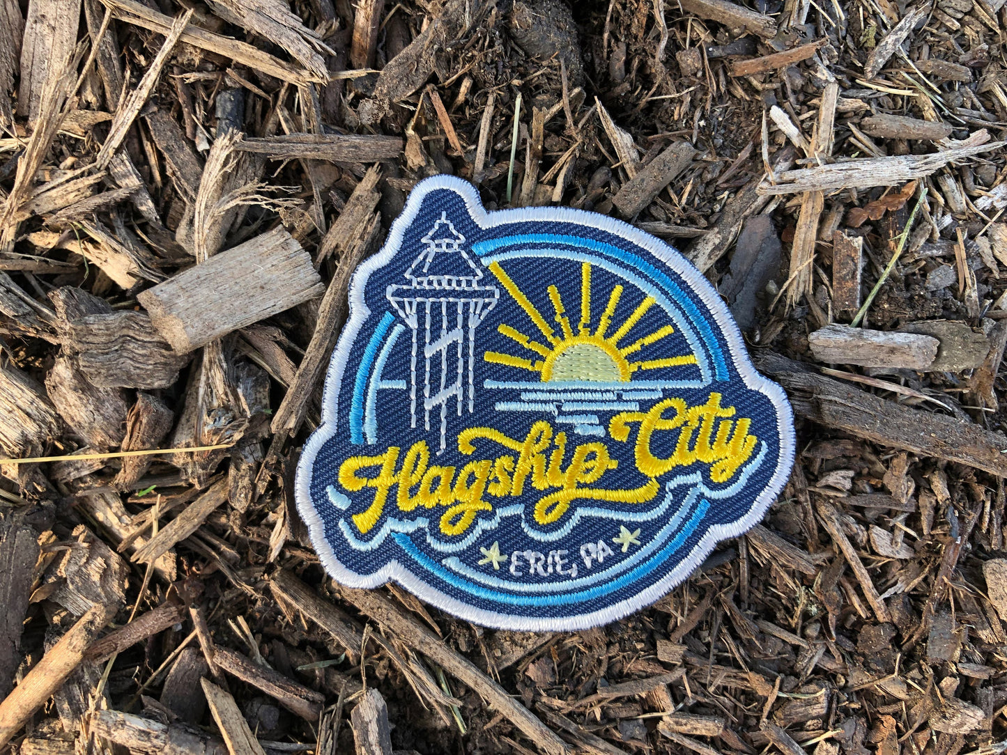 Embroidered patch depicting the Bicentennial Tower