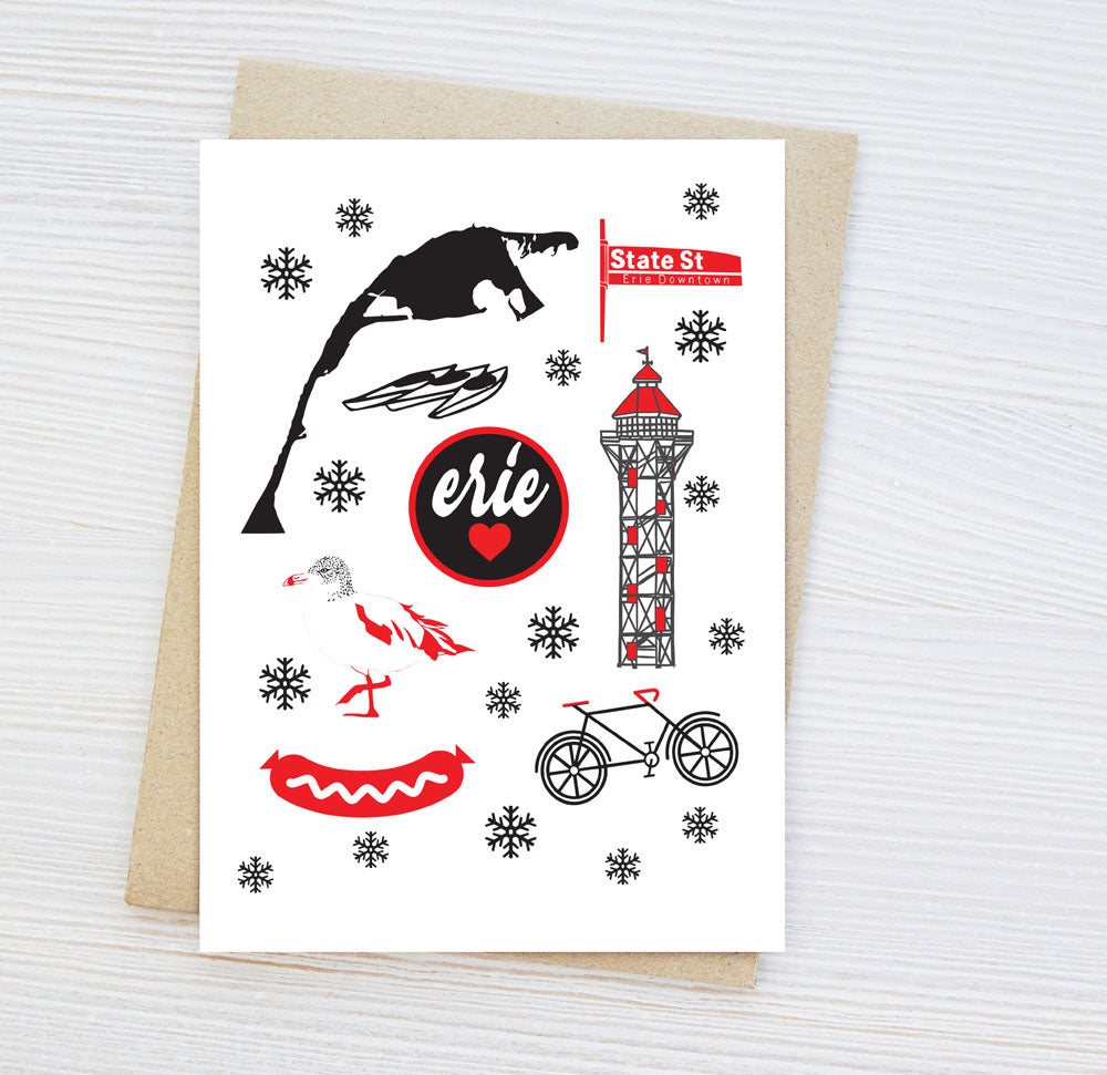 Greeting card with a Erie love theme