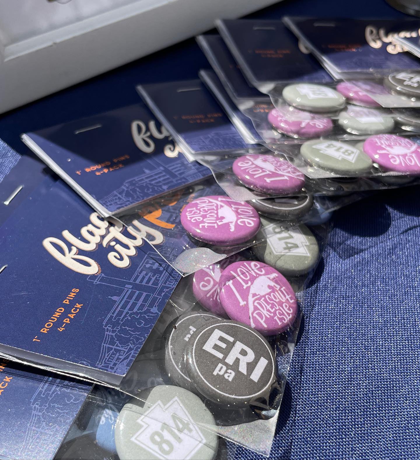 Mini button pack with Erie designs