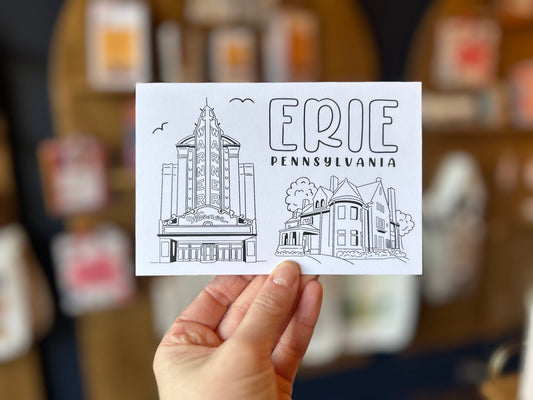 Coloring Postcard Warner Theater