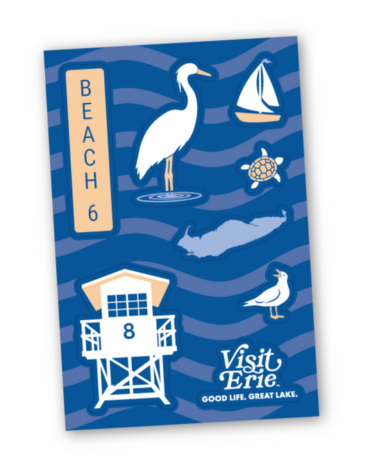 Visit Erie Beach Sticker Sheet