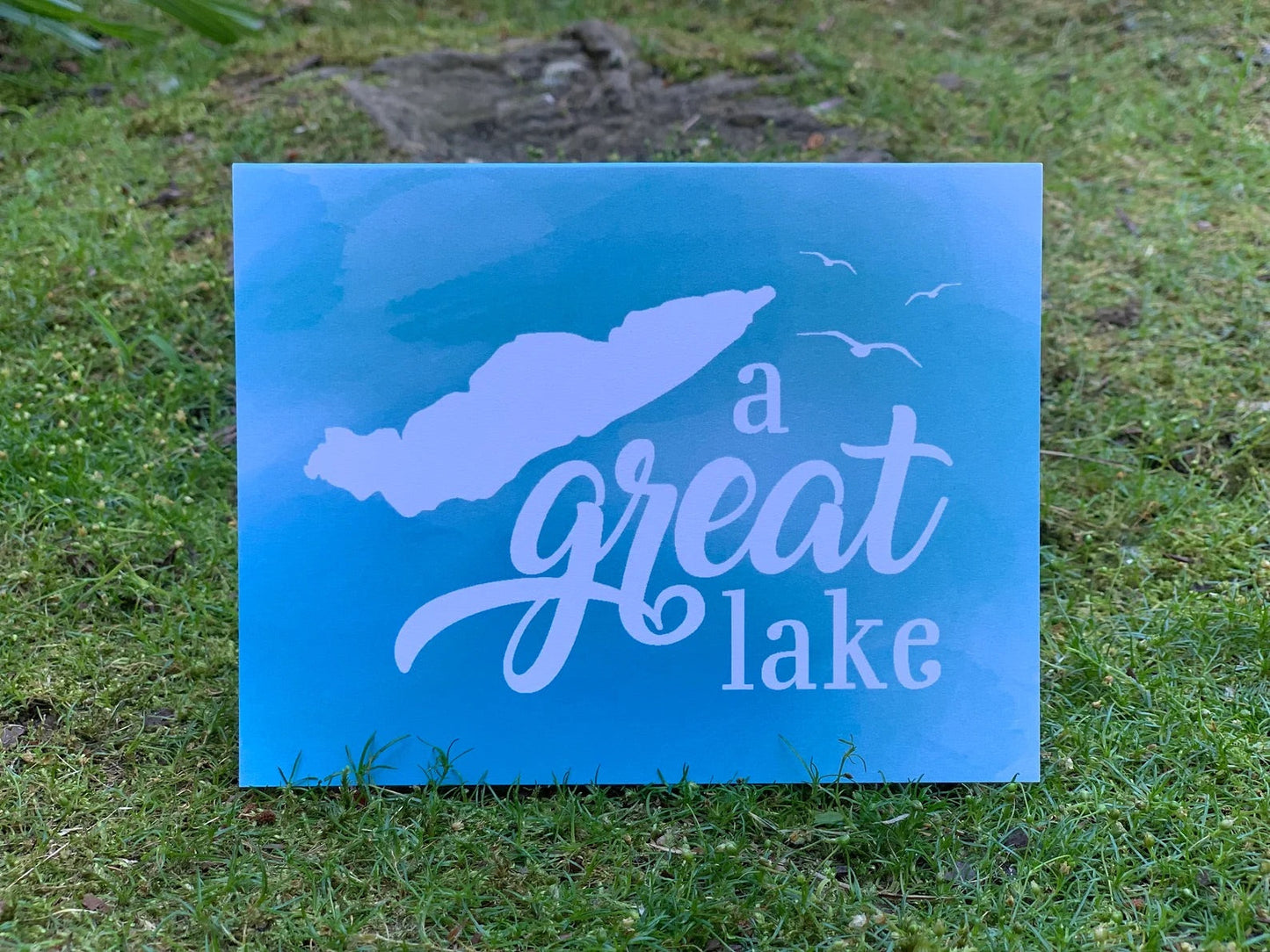 Greeting card a punny lake design