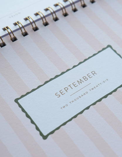 2026 Desktop Planner, Block Print Stripe