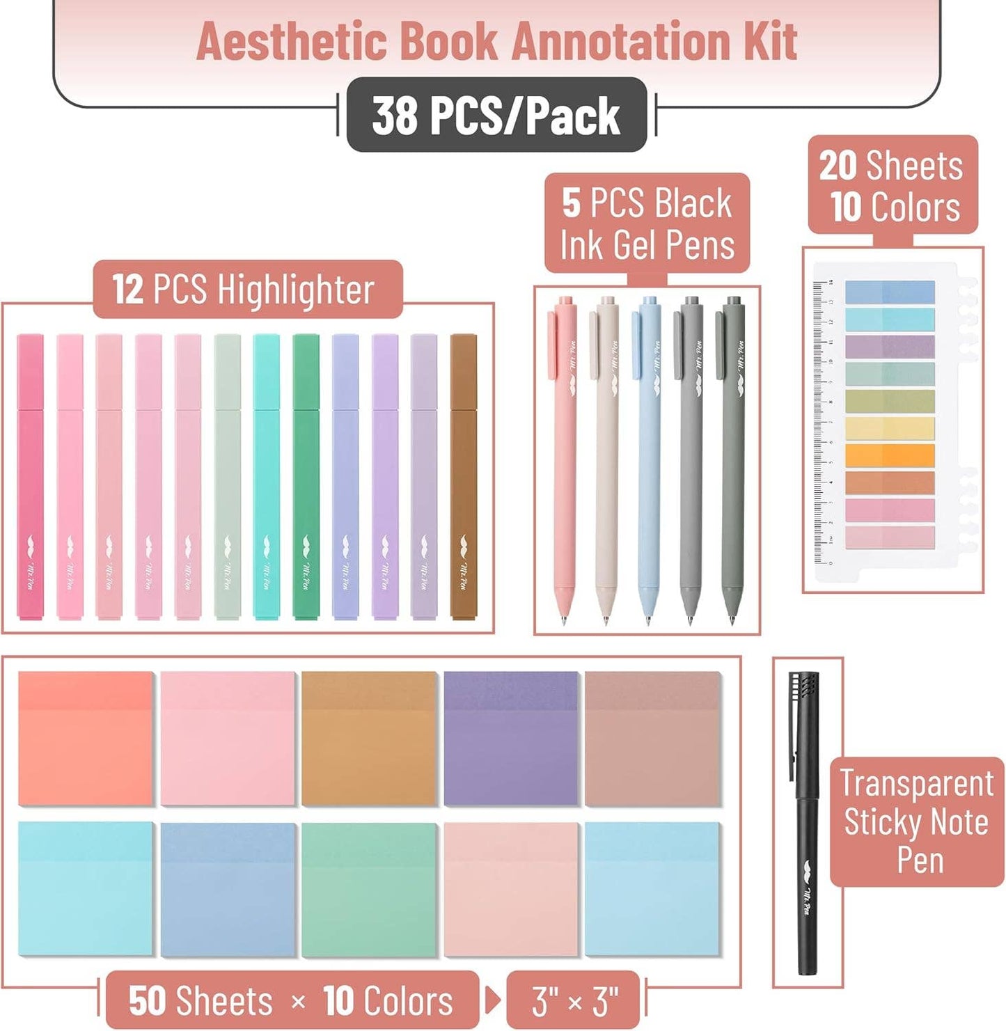 Mr. Pen Aesthetic Annotation Kit for Book Lovers