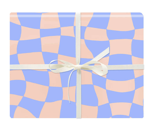 Warped Check Gift Wrap - Roll of 3