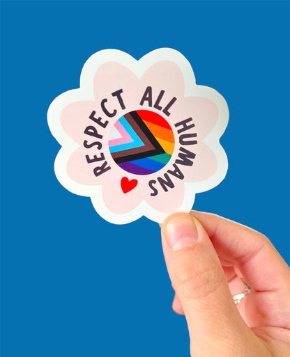Respect All Humans Pride Sticker | LGBTQIA | Ally