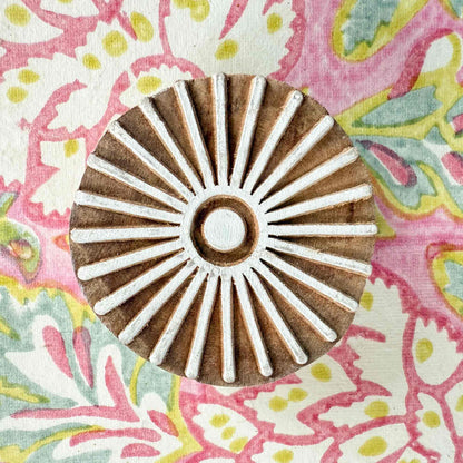 Sunburst - Indian Wood Block Stamp