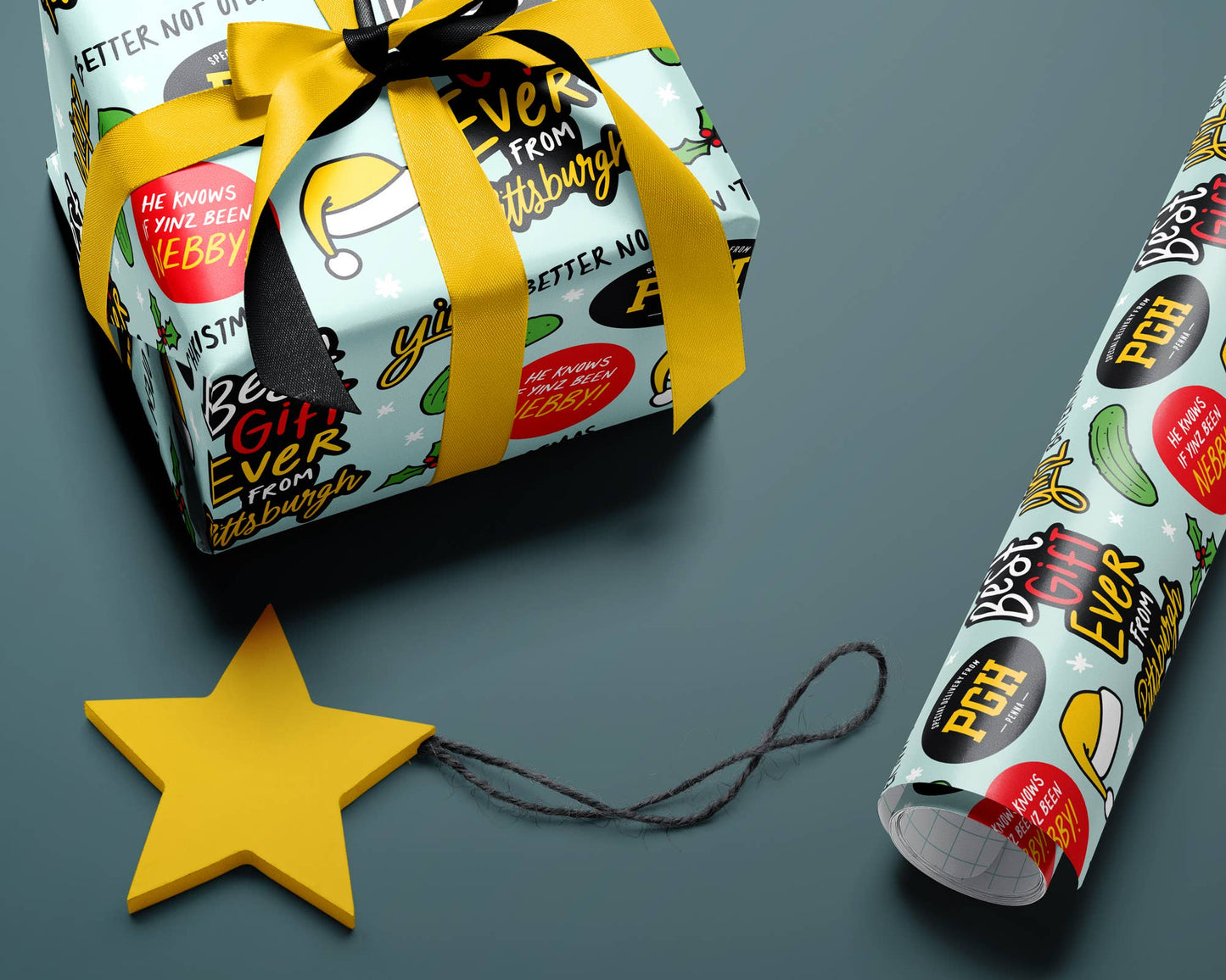 Pittsburgh Yinzer Christmas Gift Wrap