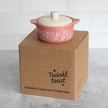 Pyrex-Inspired Gooseberry Casserole Ceramic Trinket Box