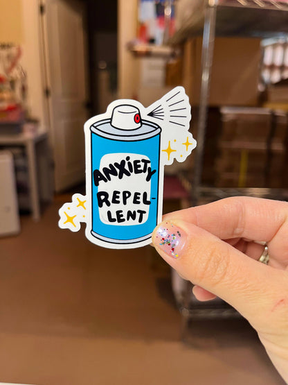 Anxiety Spray Vinyl Sticker | Mental Health | Therapy