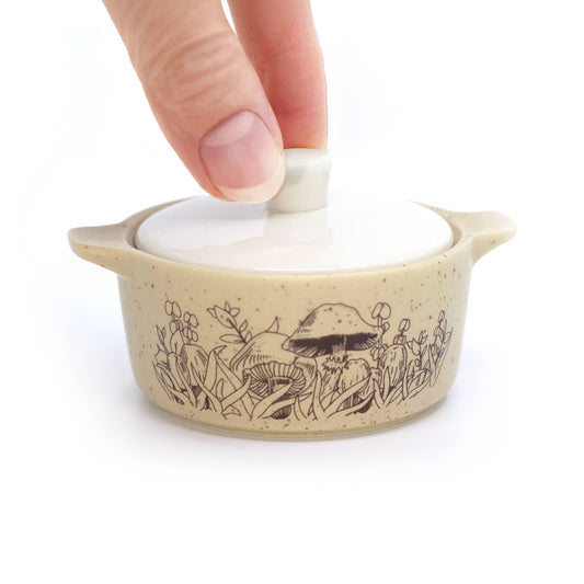 Pyrex-Inspired Forest Fancies Casserole Ceramic Trinket Box
