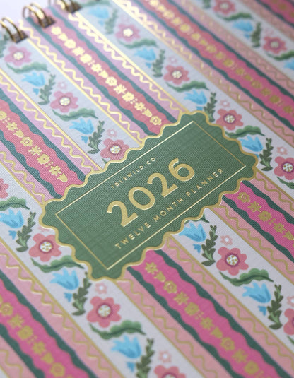 2026 Desktop Planner, Block Print Stripe