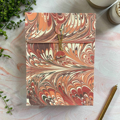 Sunset Notebook | Handmade, Marbled by Hand, FSC Paper