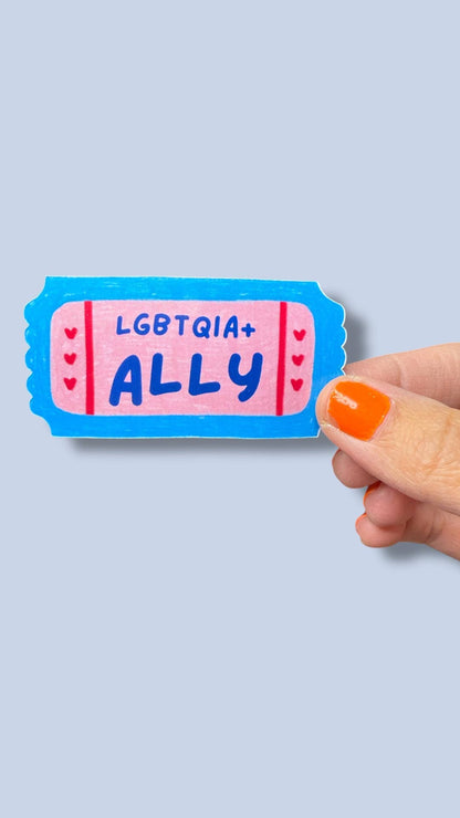 Ally Pride Sticker | LGBTQ | Queer Pride Ally Ticket Stub
