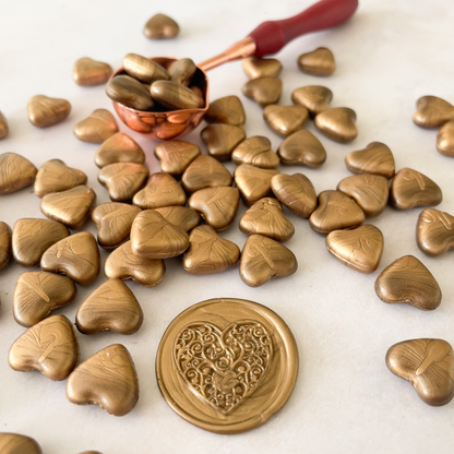 Warm Gold Sealing Wax Beads | Plastic Free Wax Seal Beads