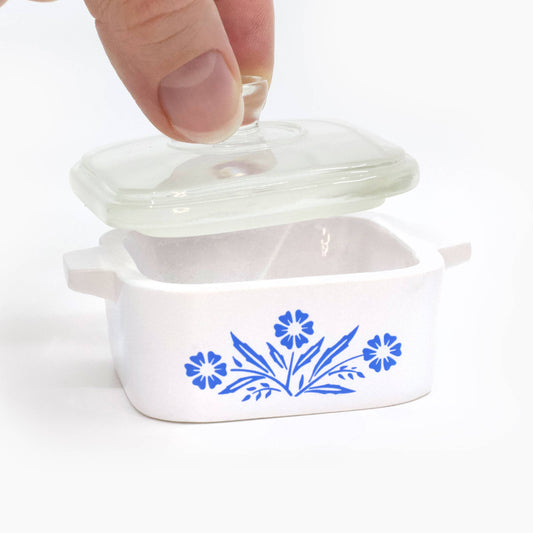 Cornflower Trinket Box – Corning Ware–Inspired Jewelry Dish