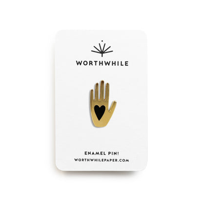 Hand + Heart Enamel Pin