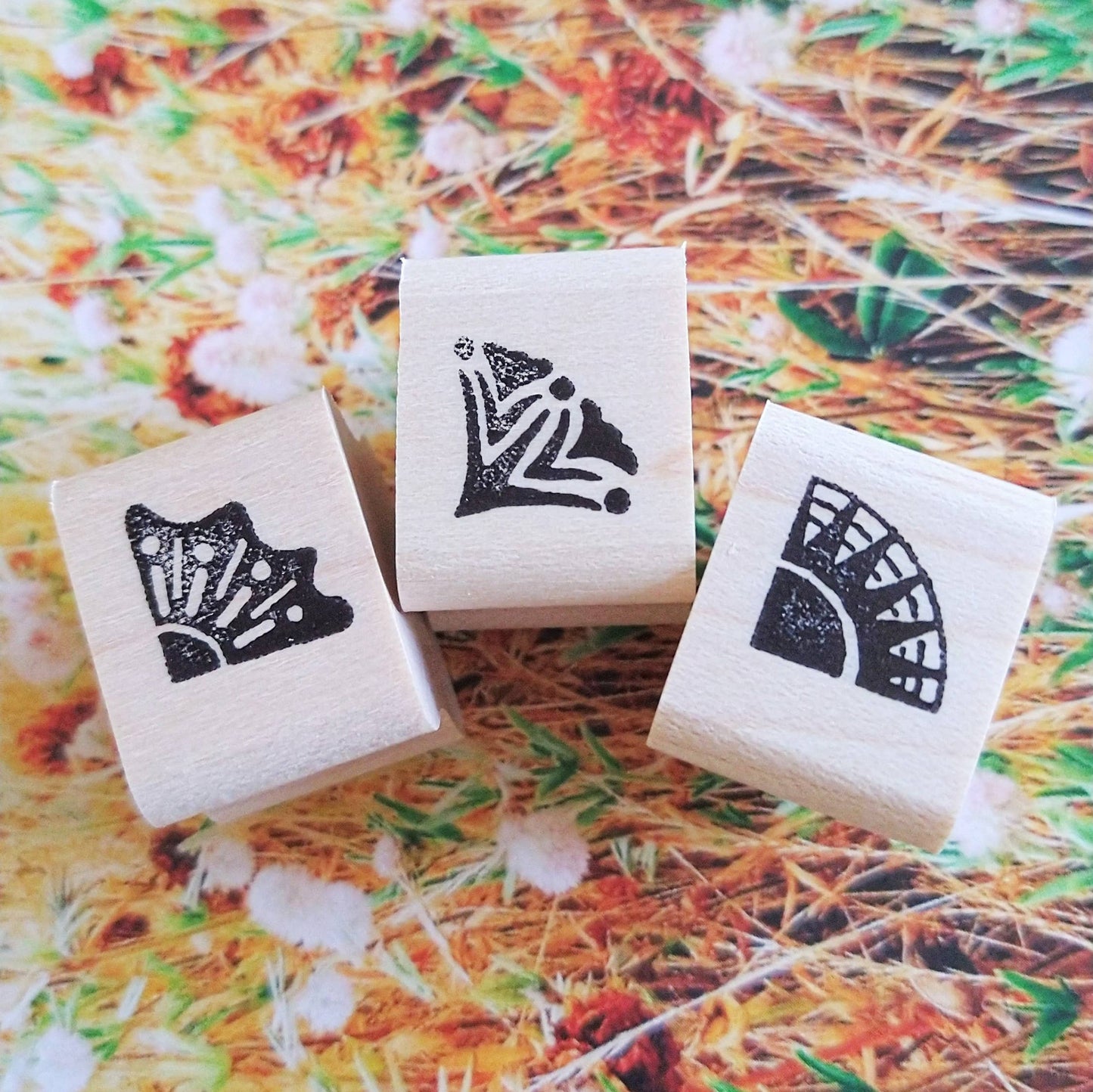 Double Flower Corner Stamp