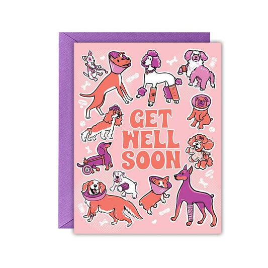 Get Well Soon Dog-Themed Greeting Card
