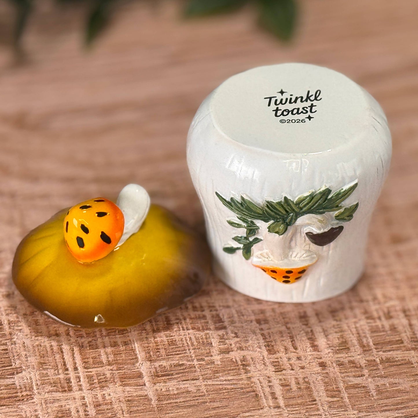 Merry Mushroom-Inspired 70s Hand-Painted Trinket Box