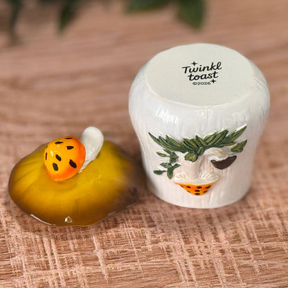Merry Mushroom-Inspired 70s Hand-Painted Trinket Box
