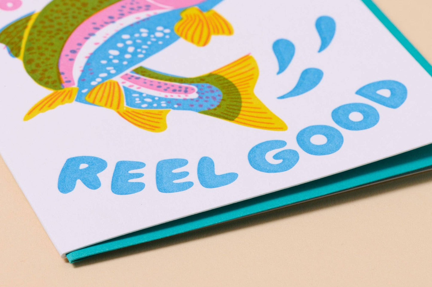Reel Good (Trout) Letterpress Fish Birthday Card - Made in USA - Spring, Summer Birthday