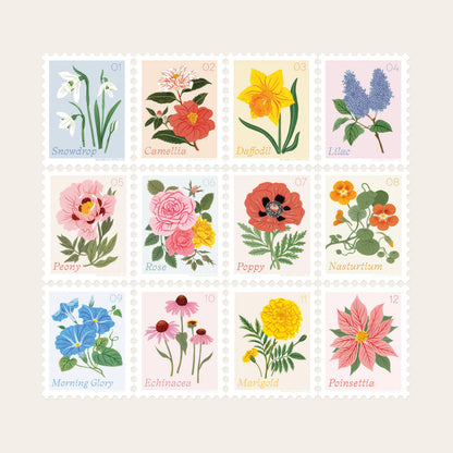 SNOWDROP, JANUARY FLOWER | STAMP-STYLE VINYL STICKER
