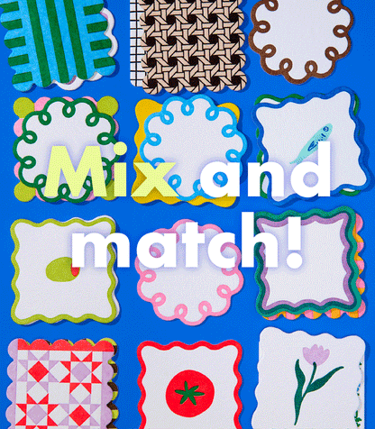 Cross Stitch Flower Vellum Coasters - Blue/Green (Set of 4) - Floral, Sewing, Craft, Made in USA - Stocking stuffer, Holiday, Gift Guide