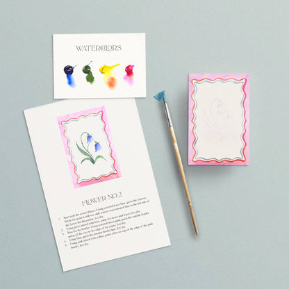 Mini Watercolor Painting Kit: Flowers