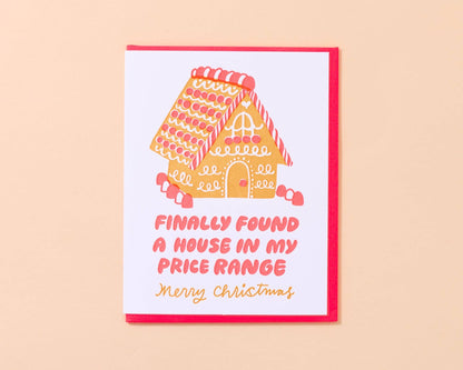 Affordable Ginger Bread House Letterpress Card - Holiday Christmas Millennial - Made in USA Stocking stuffer, Holiday, Gift Guide