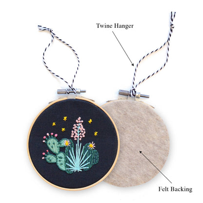 Holiday Decor: Cactus DIY Embroidered Christmas Ornament Kit