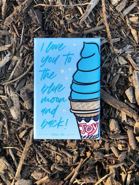 A magnet with a punny ice cream design