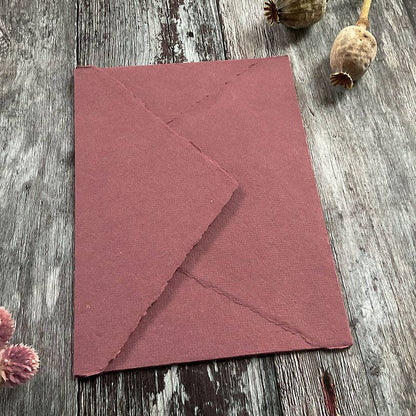 Dusky Rose Handmade Paper Envelope | Recycled Cotton Rag