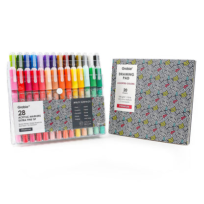 Extra Fine Tip Acrylic Paint Marker Set of 28