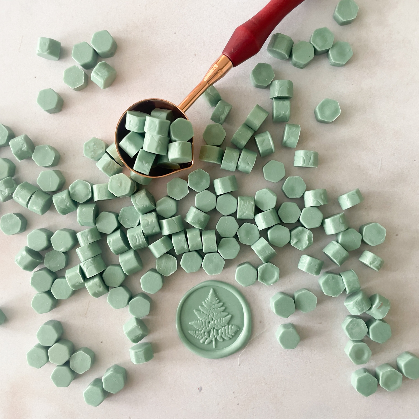 Sage Green Sealing Wax Beads - Plastic Free Wax Seal Beads