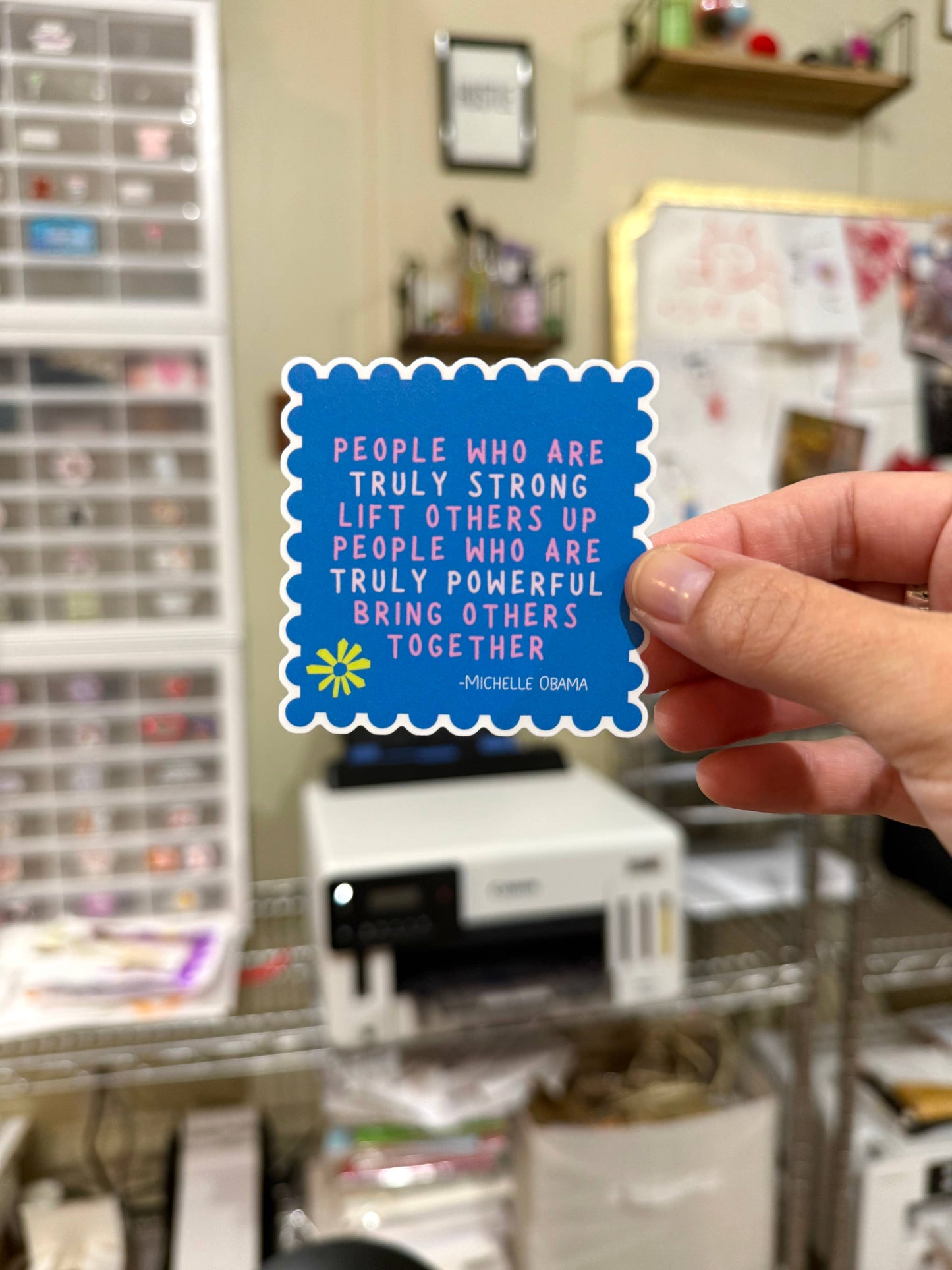 Michelle Obama Vinyl Sticker | Inspirational Quote