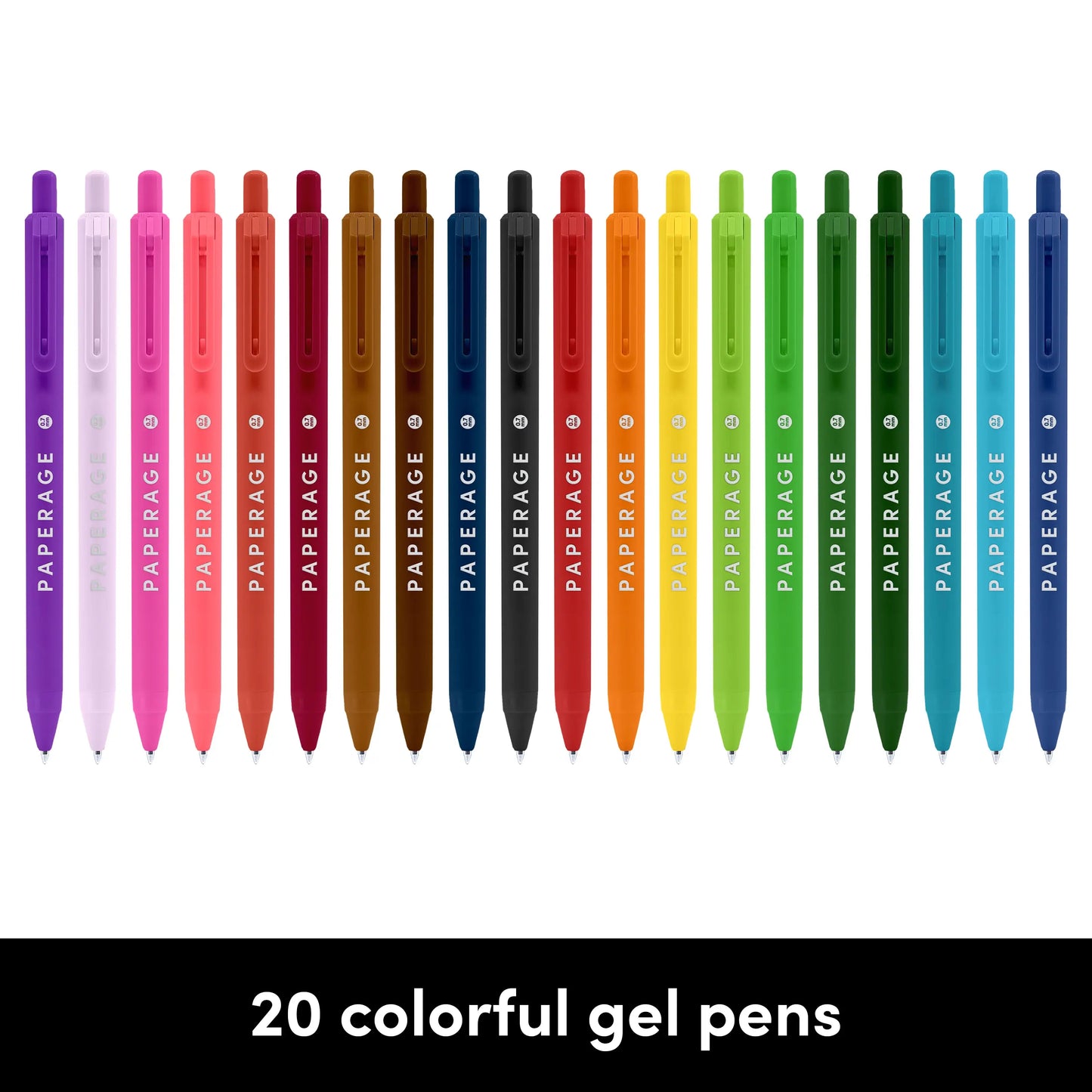 20 Pack Retractable Gel Pens Rainbow