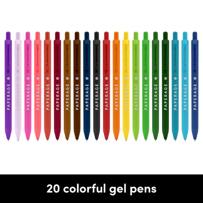 20 Pack Retractable Gel Pens Rainbow