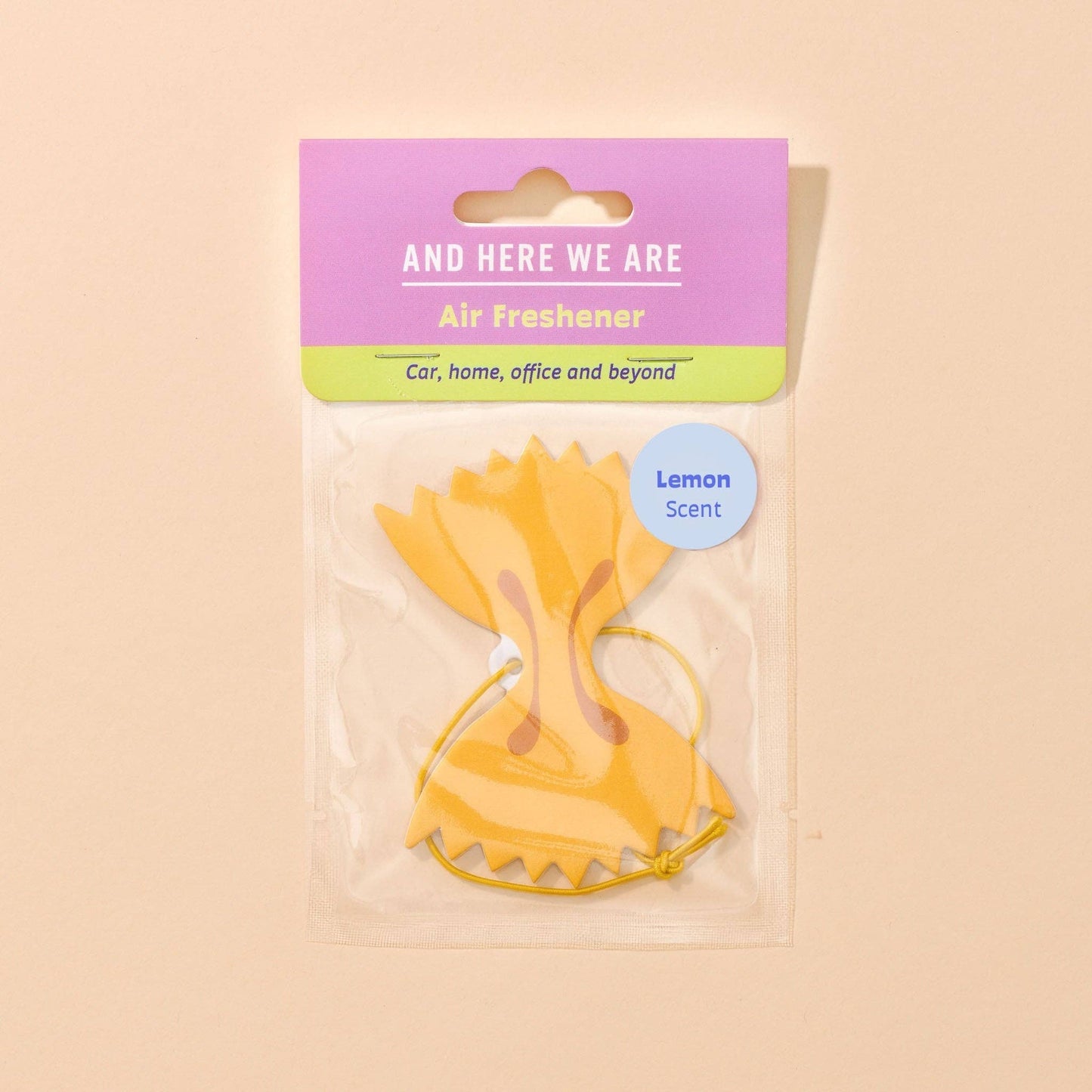 Farfalle Bowtie Pasta Air Freshener - Lemon Scent - Stocking stuffer, Holiday, Gift Guide