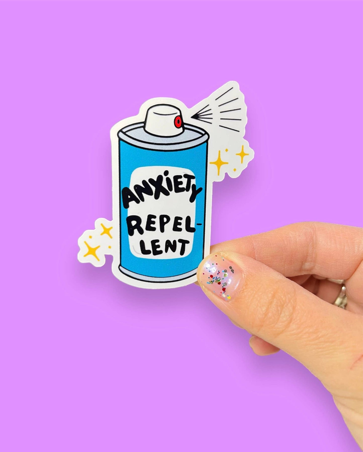 Anxiety Spray Vinyl Sticker | Mental Health | Therapy