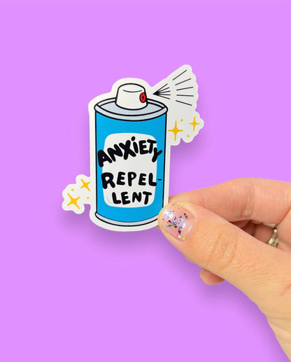 Anxiety Spray Vinyl Sticker | Mental Health | Therapy